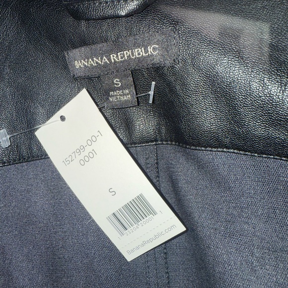 Banana Republic Women's Black Vegan Leather Shirt Jacket NWT Small - Picture 7 of 8